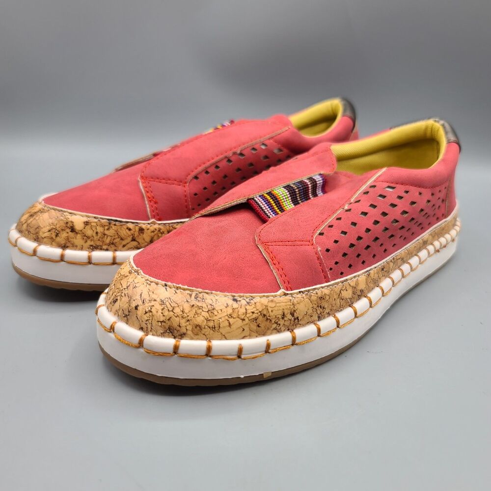Womens Slip On Pumps Trainers Loafers Ladies Sneaker Casual Flat Soft Shoes 9.5? - Picture 6 of 13